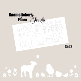 Raamstickers Pasen | Herbruikbare Stickers PASEN | Stickerset Pasen | Set 2