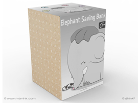 Olifant spaarpot met naam | Money Box Elephant | DHINK