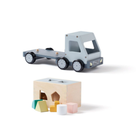 Kids Concept Sorter Truck Aiden | Kids Concept Vrachtauto Vormenstoof met naam