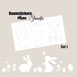 Raamstickers Pasen | Herbruikbare Stickers PASEN | Stickerset Pasen | Set 1