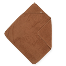 Jollein Badcape Badstof - 75 x 75cm - Caramel | Baby Badcape met naam bedrukt