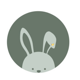 Muurcirkel met naam en konijn | Wandcirkel Peek-a-Boo