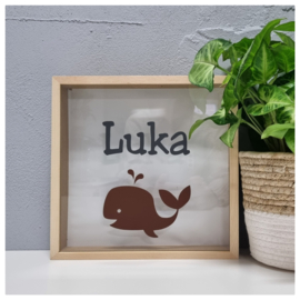 Houten Spaarpot met Naam en Walvisje | I Whale Always Love You