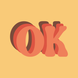 QuoteSticker "Ok" Oranje