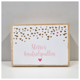 Houten Knutseldoos | Houten Knutselkist | Houten box met naam | Full Print Rain of Love