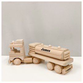 Houten Tankwagen | Beukenhouten Tankwagen met naam