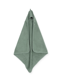 Jollein Badcape Badstof - 75 x 75cm - 100 x 100cm - Ash Green | Baby Badcape met naam bedrukt