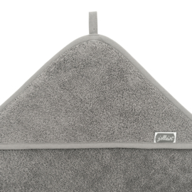 Jollein Badcape Badstof - 75 x 75cm - Storm Grey | Baby Badcape met naam bedrukt