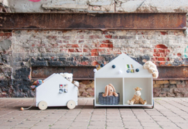 Pinolino Hus Kinderboekenkastje wit |  Boekenhuisje met naam