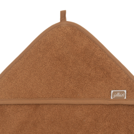 Jollein Badcape Badstof - 75 x 75cm - Caramel | Baby Badcape met naam bedrukt