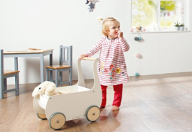 Witte loopwagen | Poppenwagen met naam | Pinolino Mette Wit