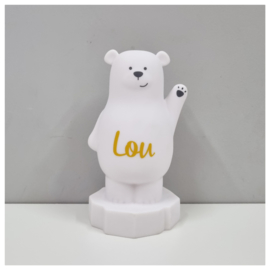 Lou de beer nachtlampje met naam | Atelier Pierre Nachtlampje - Wit