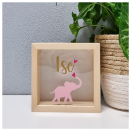 Houten Spaarpot met Naam en Olifantje | Elephantastic