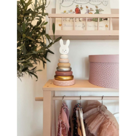 Jabadabado Stacking Toy Bunny | Houten Stapeltoren | Pastel Tinten Goud Zilver