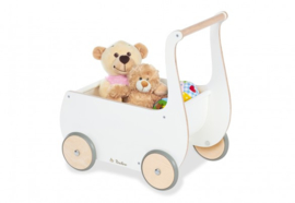 Witte loopwagen | Poppenwagen met naam | Pinolino Mette Wit