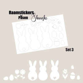 Raamstickers Pasen | Herbruikbare Stickers PASEN | Stickerset Pasen | Set 3