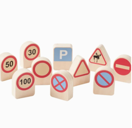 Speelset - 10 houten verkeersborden | Traffic signs AIDEN | Kids Concept