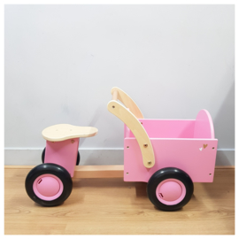 Loop Bakfiets met naam - Roze