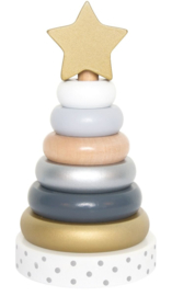 Jabadabado Stacking Toy | Houten Stapeltoren | Zilver Goud