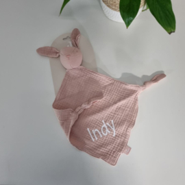 Jollein Knuffeldoekje Bunny Ears met Naam | Comfy Blanket Wild Rose