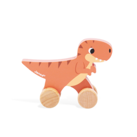 Janod Dino T-rex | Handige Dino´s | Houten Rollende diertjes