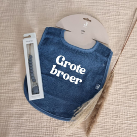 Kraampakket Slabber en speenkoord | Brievenbuspakketje geboorte |  Jeans Blauw