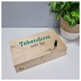 Houten Tekendoos | Houten Tekenkist met naam