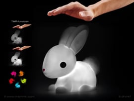 Bunny met pompon staartje, nachtlampje met naam | Nachtlampje -  Dhink