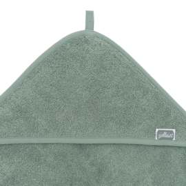 Jollein Badcape Badstof - 75 x 75cm - Ash Green | Baby Badcape met naam bedrukt