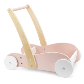 Houten roze loopwagen met naam | Duwwagen | Babywalker