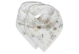 Jollein Bandana - Slabbetje - Wild Flowers - met naam - Set van 2