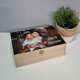 Houten Knutseldoos met foto | Houten Knutselkist | Houten box met foto