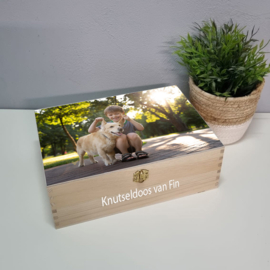 Houten Knutseldoos met foto | Houten Knutselkist | Houten box met foto