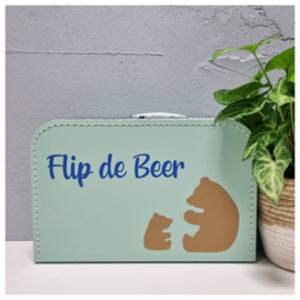 Kinderkoffertje met naam, datum en beertjes | Love you beary much | Kraamcadeau met naam