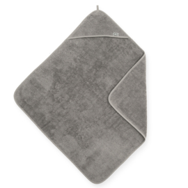 Jollein Badcape Badstof - 75 x 75cm - Storm Grey | Baby Badcape met naam bedrukt