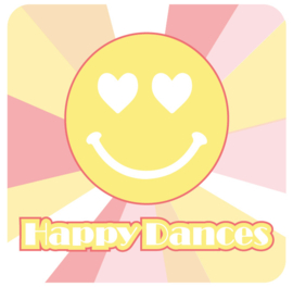 QuoteSticker "Happy Dances" roze