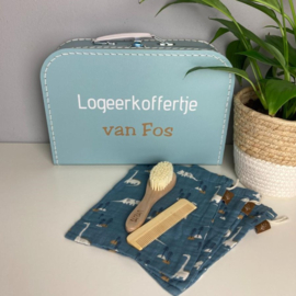 Logeerkoffertje met inhoud | Kraampakket "uit logeren" Blauw