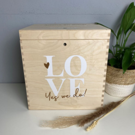 Naturel houten Enveloppenkist | LOVE | Huwelijks cadeau