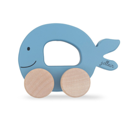 Jollein Sea Animal Blue | Houten Speelgoedauto Walvis | Blauw