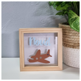 Houten Spaarpot met Naam en Vliegtuig | Fly Away With Me