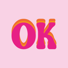 QuoteSticker "Ok" Roze