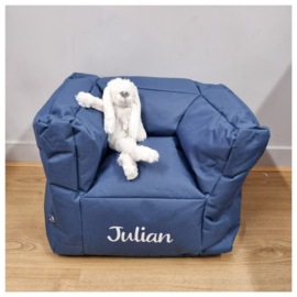 Jollein Beanbag Fauteuil | Kinderstoeltje met naam | Jollein Poef Jeans Blauw