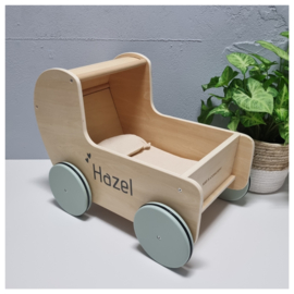 Poppenwagen Naturel | Kids Concept Poppenwagen Nature  (incl. dekentje/kussentje)