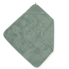 Jollein Badcape Badstof - 75 x 75cm - 100 x 100cm - Ash Green | Baby Badcape met naam bedrukt