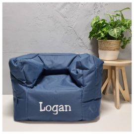 Jollein Beanbag Fauteuil | Kinderstoeltje met naam | Jollein Poef Jeans Blauw