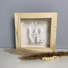 Houten Spaarpot Bruiloft | LOVE | Huwelijks cadeau