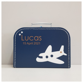Kinderkoffertje met naam en vliegtuig | Come Fly With Me