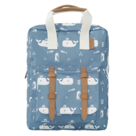 Fresk Rugzak Whale Blue Fog | Rugzak met naam Walvis