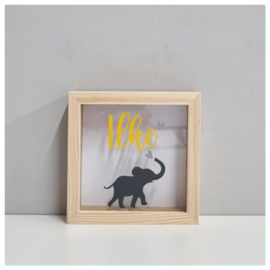 Houten Spaarpot met Naam en Olifantje | Elephantastic