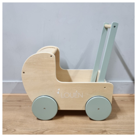 Poppenwagen Naturel | Kids Concept Poppenwagen Nature  (incl. dekentje/kussentje)